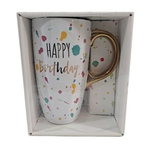 Modern Expressions Happy Birthday Mug Speckled Detail Gold Handle 20 oz NOB